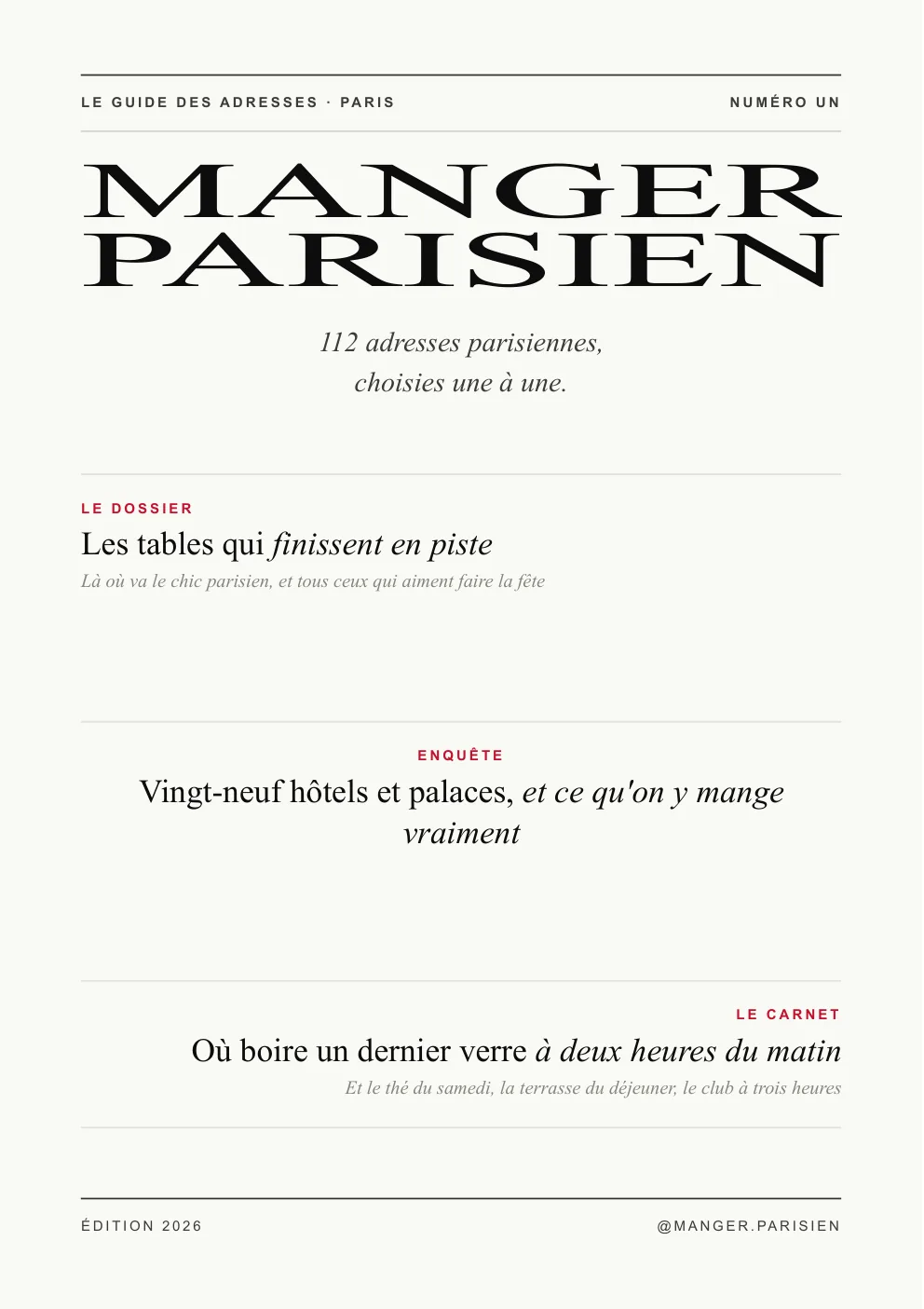 Couverture du Guide Manger Parisien, édition 2026
